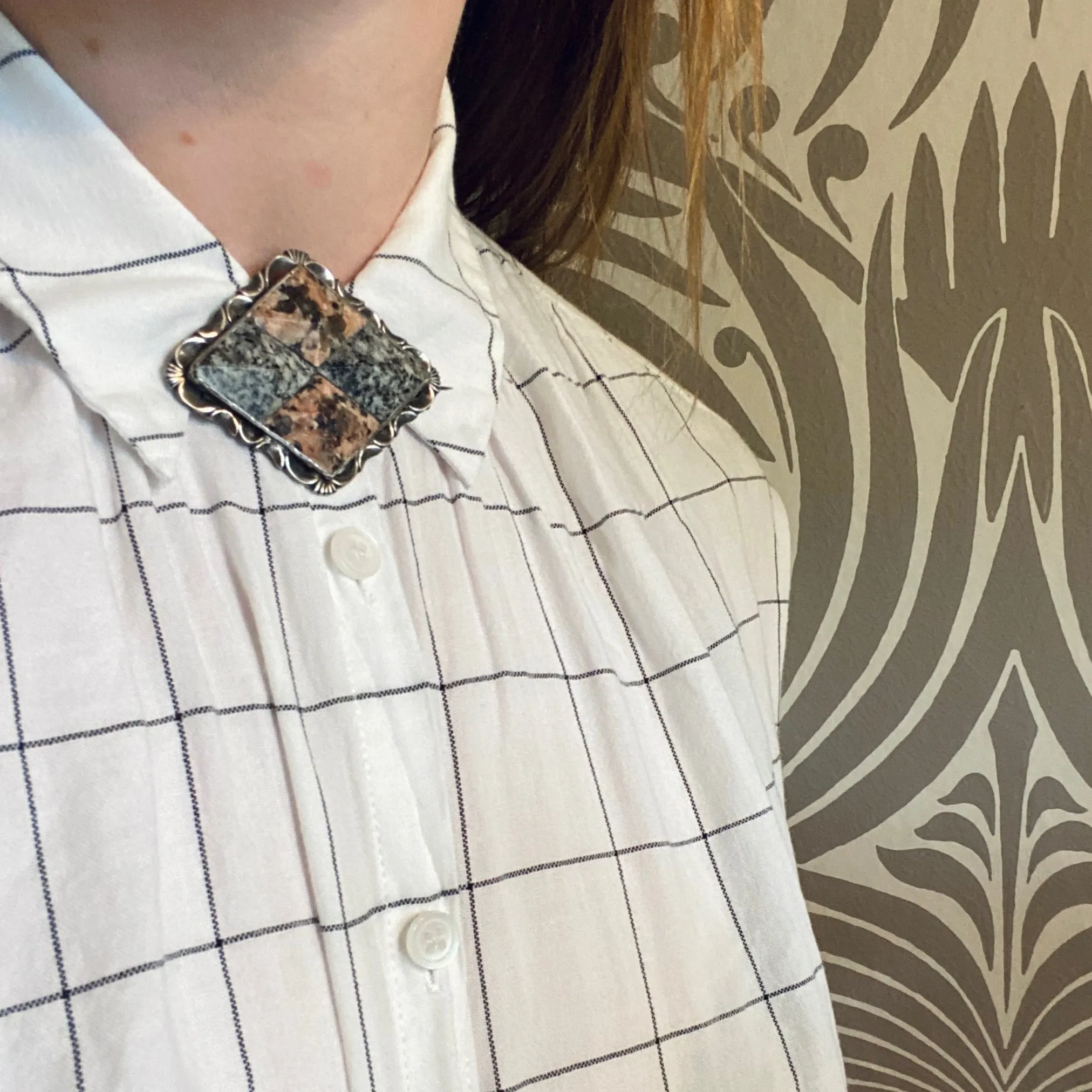 Victorian Silver Scottish Granite Brooch