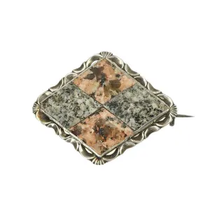 Victorian Silver Scottish Granite Brooch