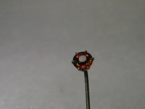 Vintage 10kt Gold Spessartine Old Mine Cut Garnet Stick Pin, early 1900's