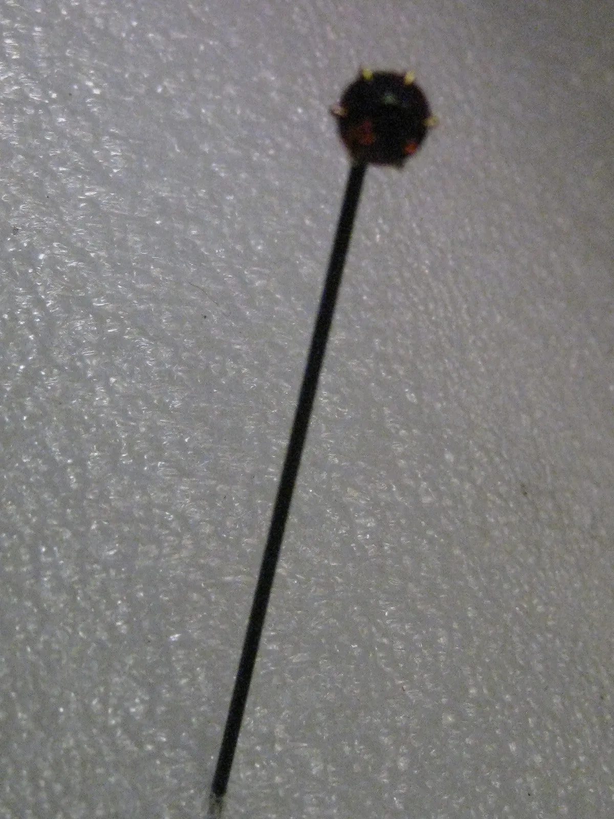 Vintage 10kt Gold Spessartine Old Mine Cut Garnet Stick Pin, early 1900's