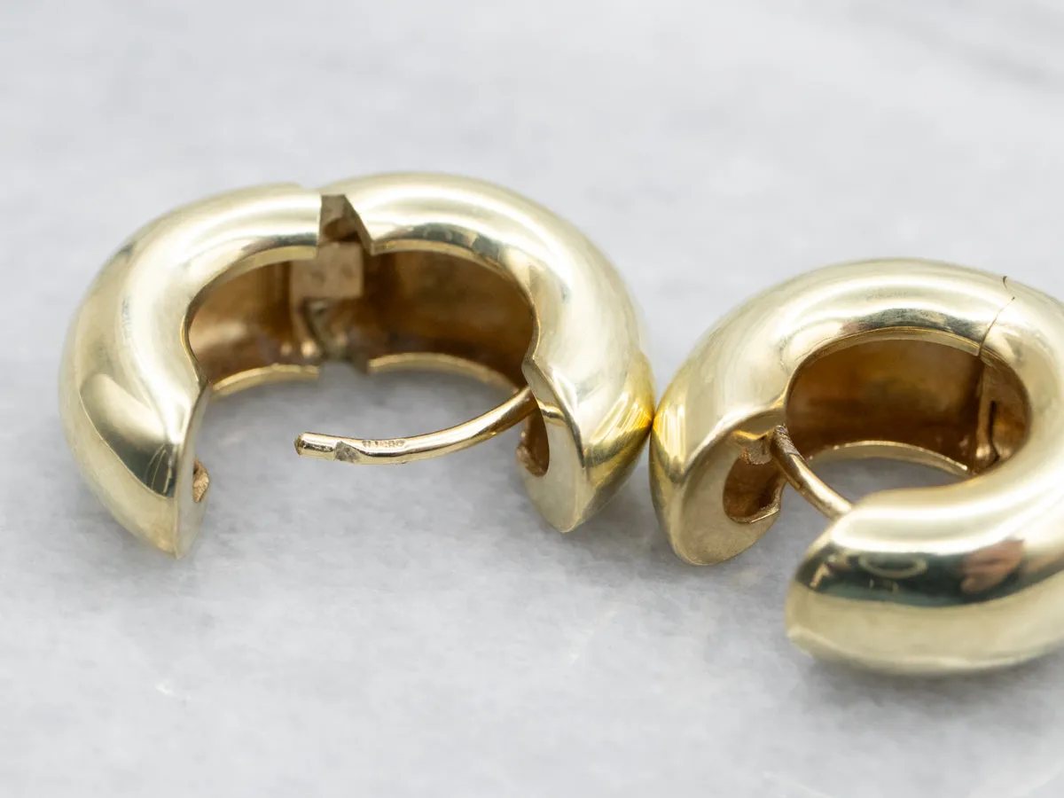 Wide Huggie Hoop Earrings