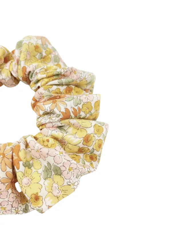 Yellow Floral Scrunchie