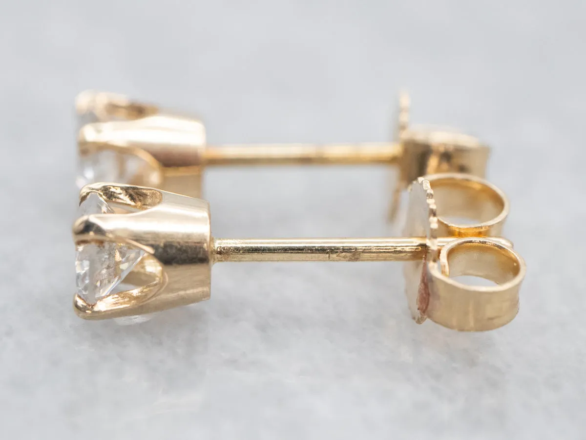 Yellow Gold Diamond Stud Earrings