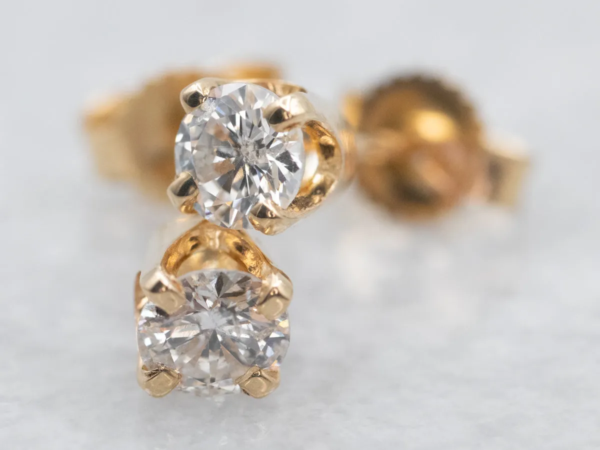 Yellow Gold Diamond Stud Earrings