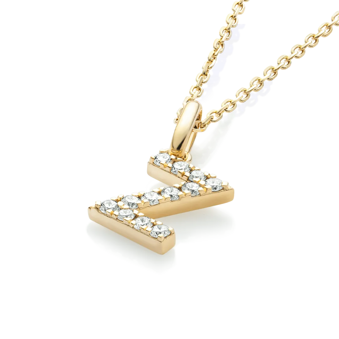 Z Letter Pendant Yellow Gold