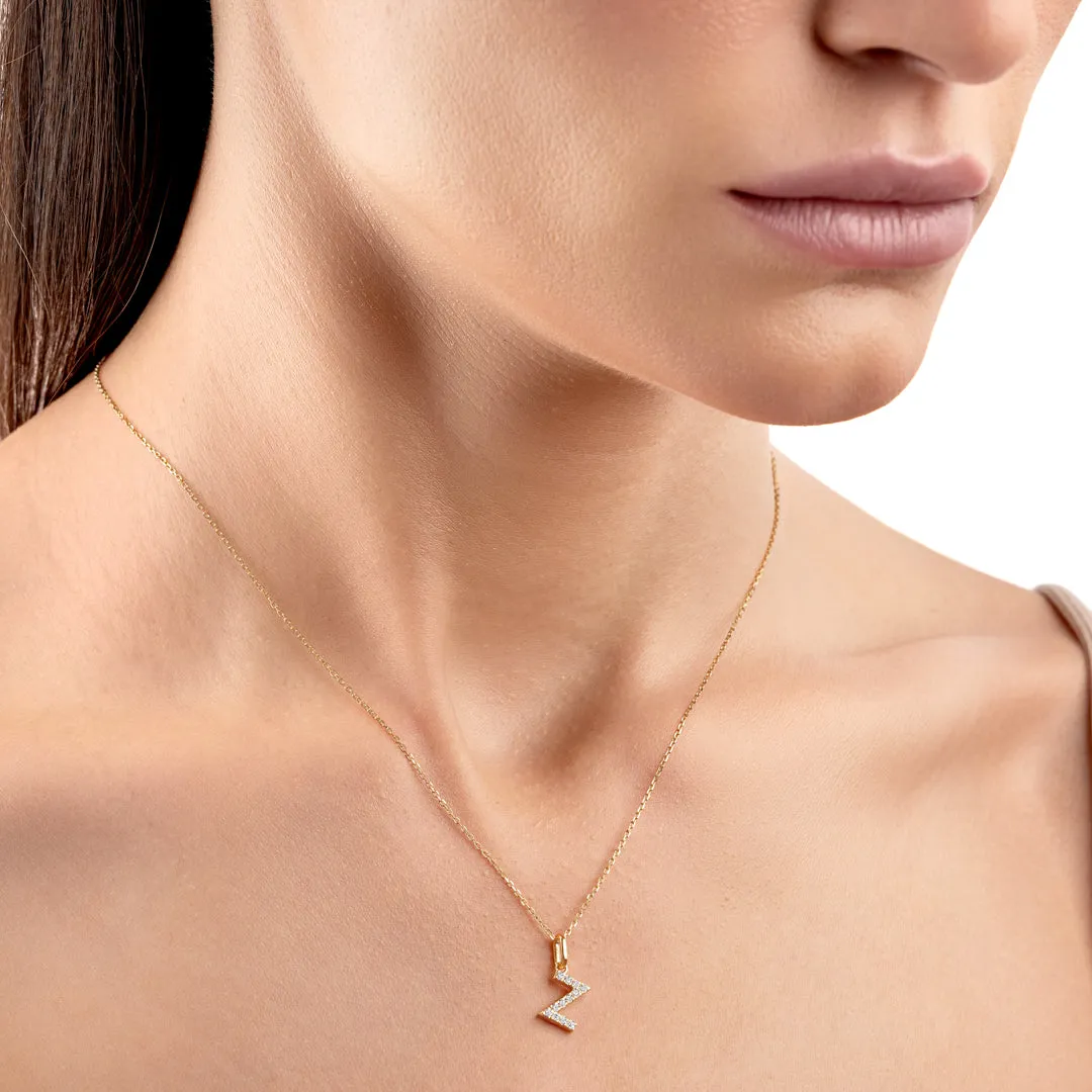 Z Letter Pendant Yellow Gold